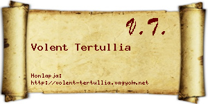 Volent Tertullia névjegykártya